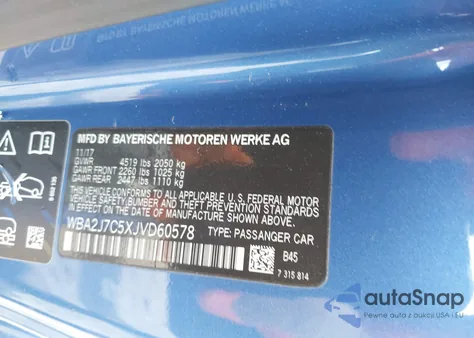 2018 BMW M240I xDrive из США, поврежденный, VIN WBA2J7C5XJVD60578